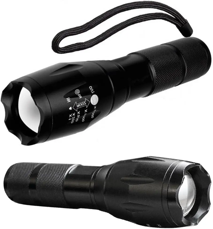 LINTERNA TIPO MILITAR NEGRO GRANDE
