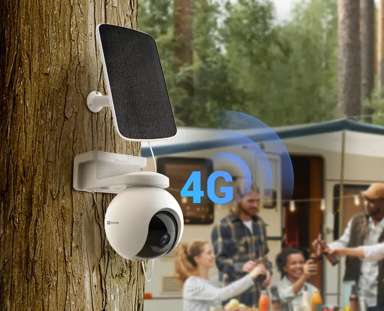 CAMARA EZVIZ EB8 4G 2K panorámica e inclinable 4G con batería + panel solar