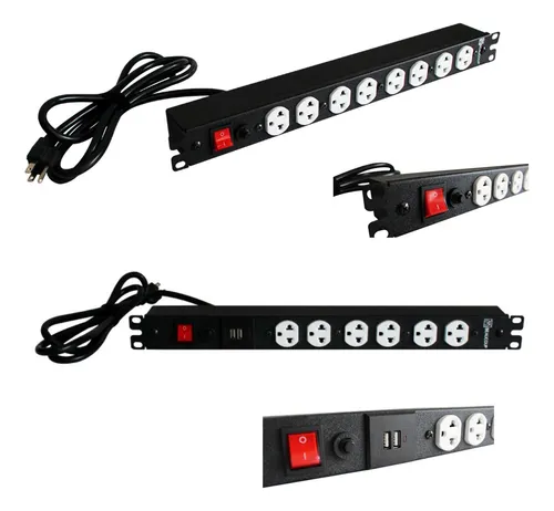 Regleta Multitomas Horizontal 8 Tomas Para Rack