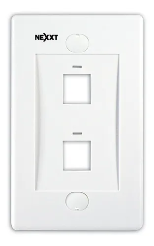 Faceplate Nexxt De 2 Puerto Rj45 De Pared Cat5e 6 6a Blanco