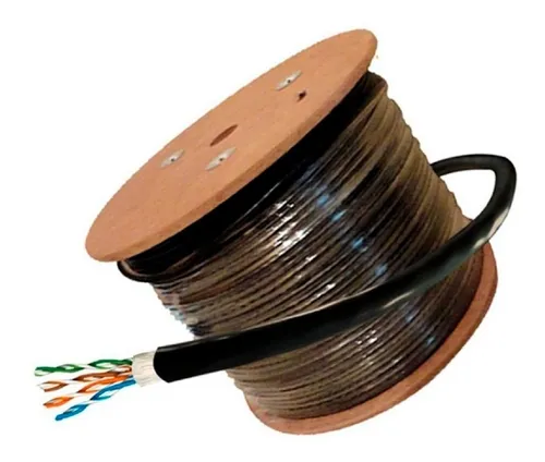 CABLE UTP EXTERIOR CAT5E 70% COBRE 30% AL NEGRO TECLAM