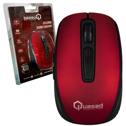 MOUSE QUASAD QM-850 LD WIRELESS RECARGABLE USB RED