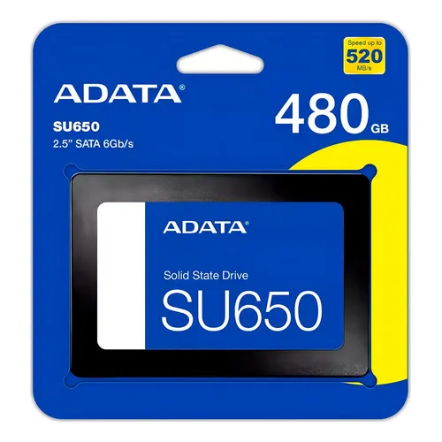 SSD SOLID STATE DRIVE ADATA 480GB SU650 SATA III 2.5INC NOTEBOOK 6GB S