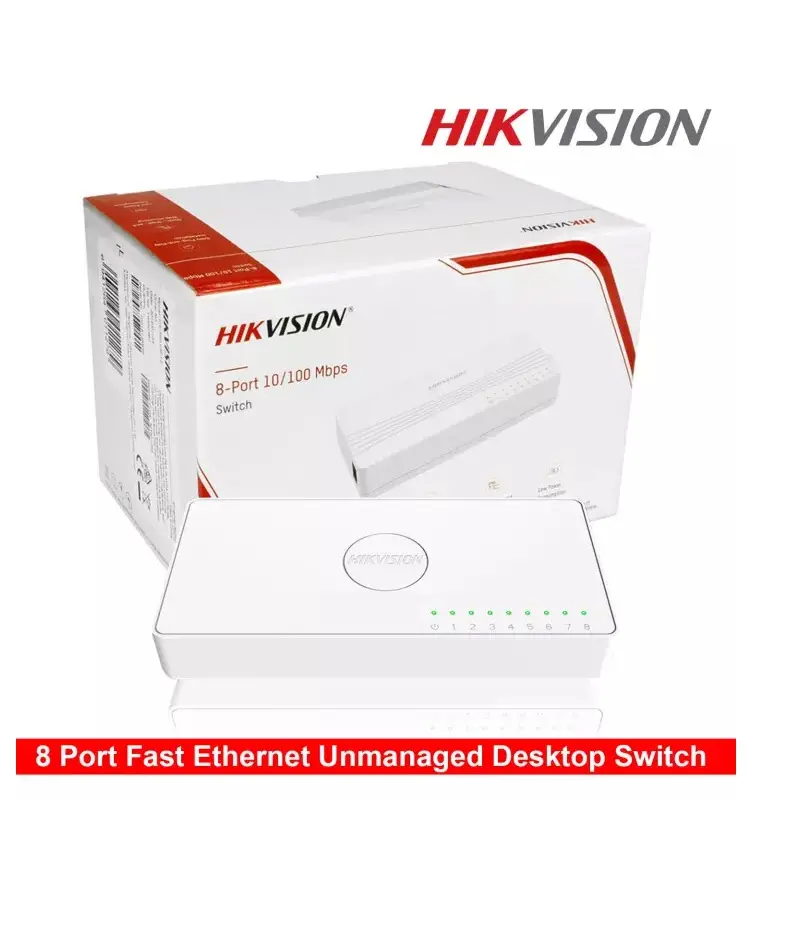SWITCH HIKVISION 8D-ODS-3E0108D-O / 8 PUERTOS 10/100 MBPS (MDI/MDIX) PLASTICO