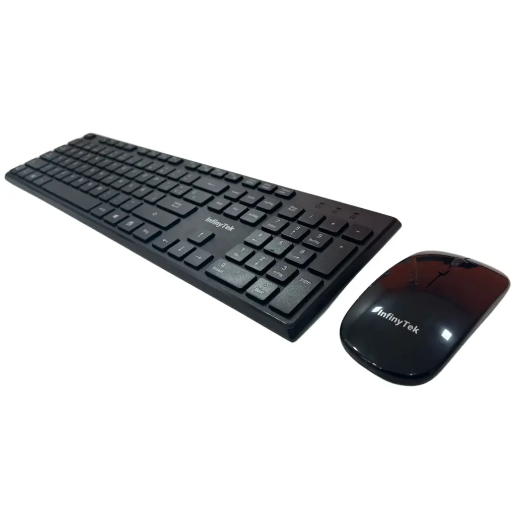 TECLADO + MOUSE INFINYTEK WIRELESS INALAMBRICO PILAS AA COLOR NEGRO - KB028
