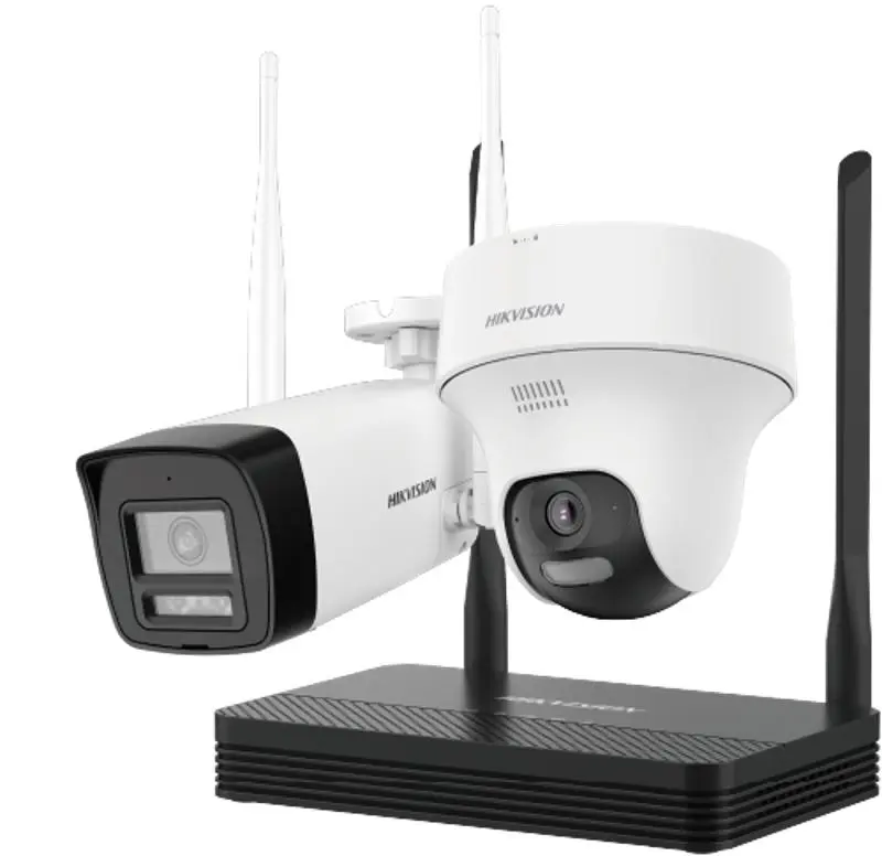 KIT DE NVS WIFI DE 2 MP, H.265, UNA BALA Y UNA TORRETA
