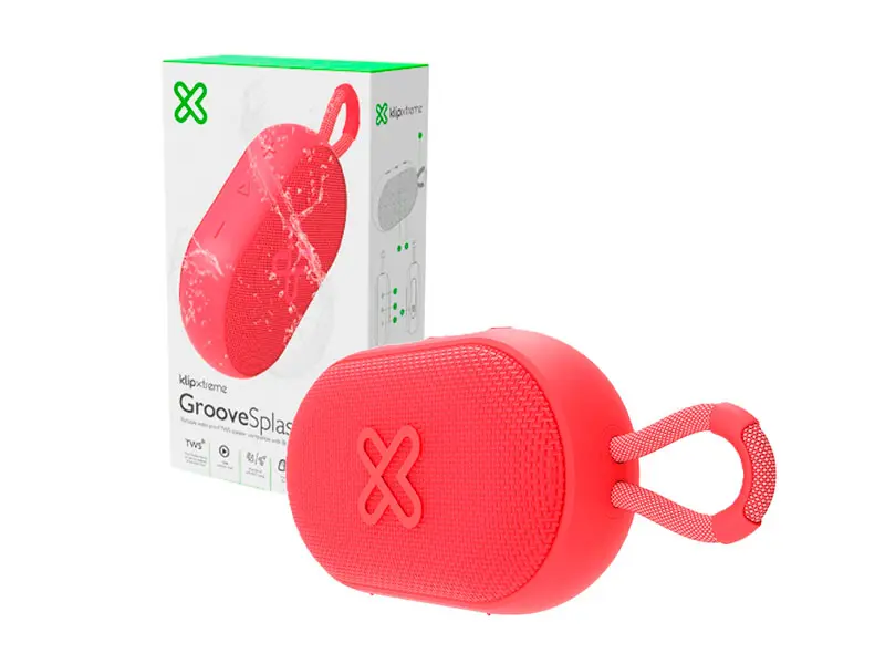 Klip Xtreme Spkr WlsBT KBS030RD 12Hrs IPX7 TWS Ph/Mic Red