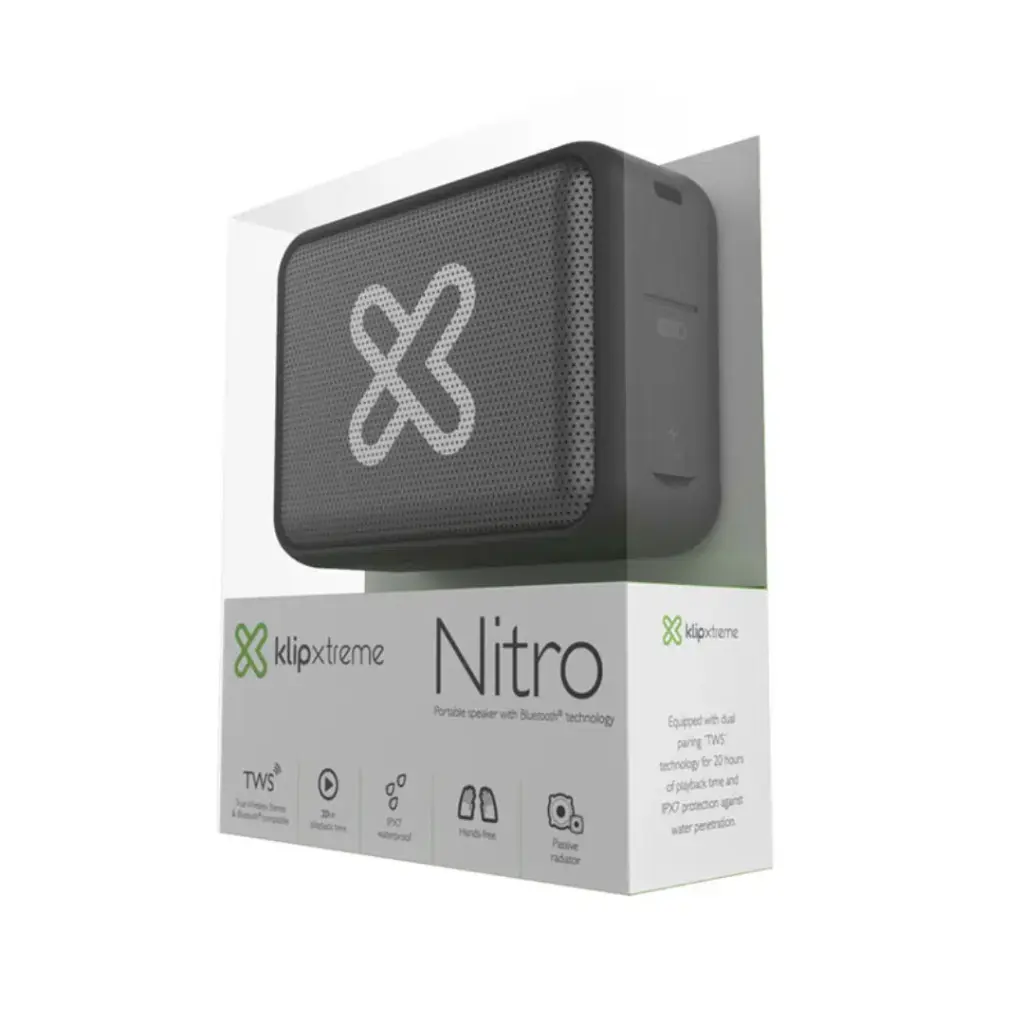 Klip Xtreme Spkr BT KBS025GR IPX7 TWS 20hrs Gray