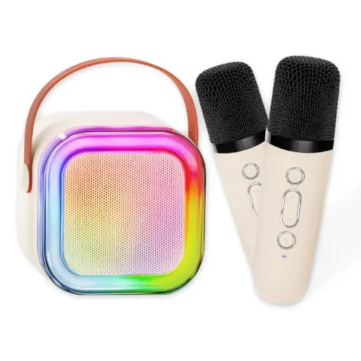 PARLANTE COLORFULL KAROKE SOUND SYSTEM RGB 1MIC PINK