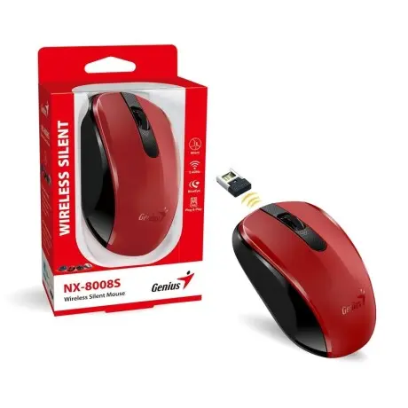 MOUSE GENIUS ECO-8100 WIRELESS BLUEEYE RECARGABLE RED