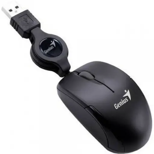 MOUSE GENIUS MICRO TRAVELER USB NEGRO RETRACTIL
